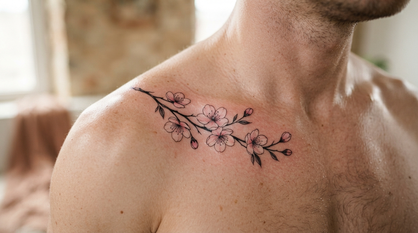 Feminine Floral Color Tattoos