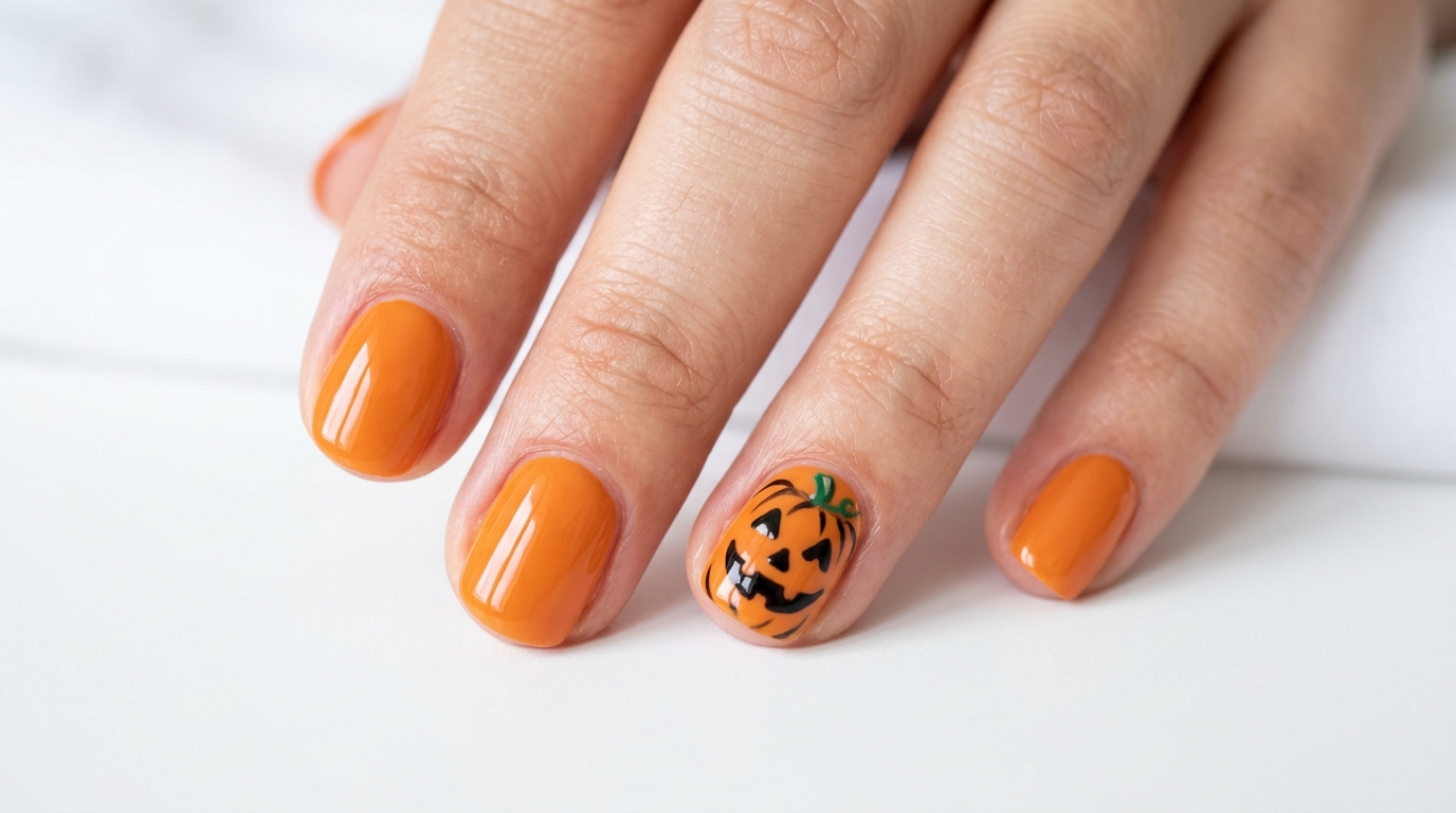 Macro shot of medium almond nails with classic nude French tip base, tiny black bat silhouette painted on the white tip line instead of usual straight line, elegant Halloween twist on French manicure, soft glossy finish, studio lighting