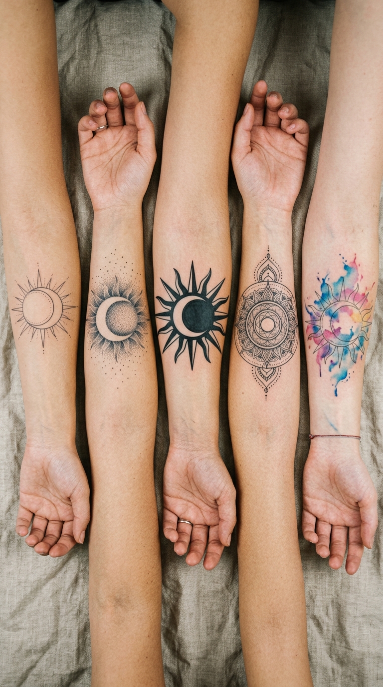 Sun and Moon Tattoos Meanings, Styles, Placements and Design Ideas