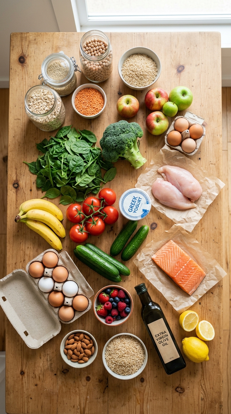 Healthy grocery list for a 7-day weight loss meal plan