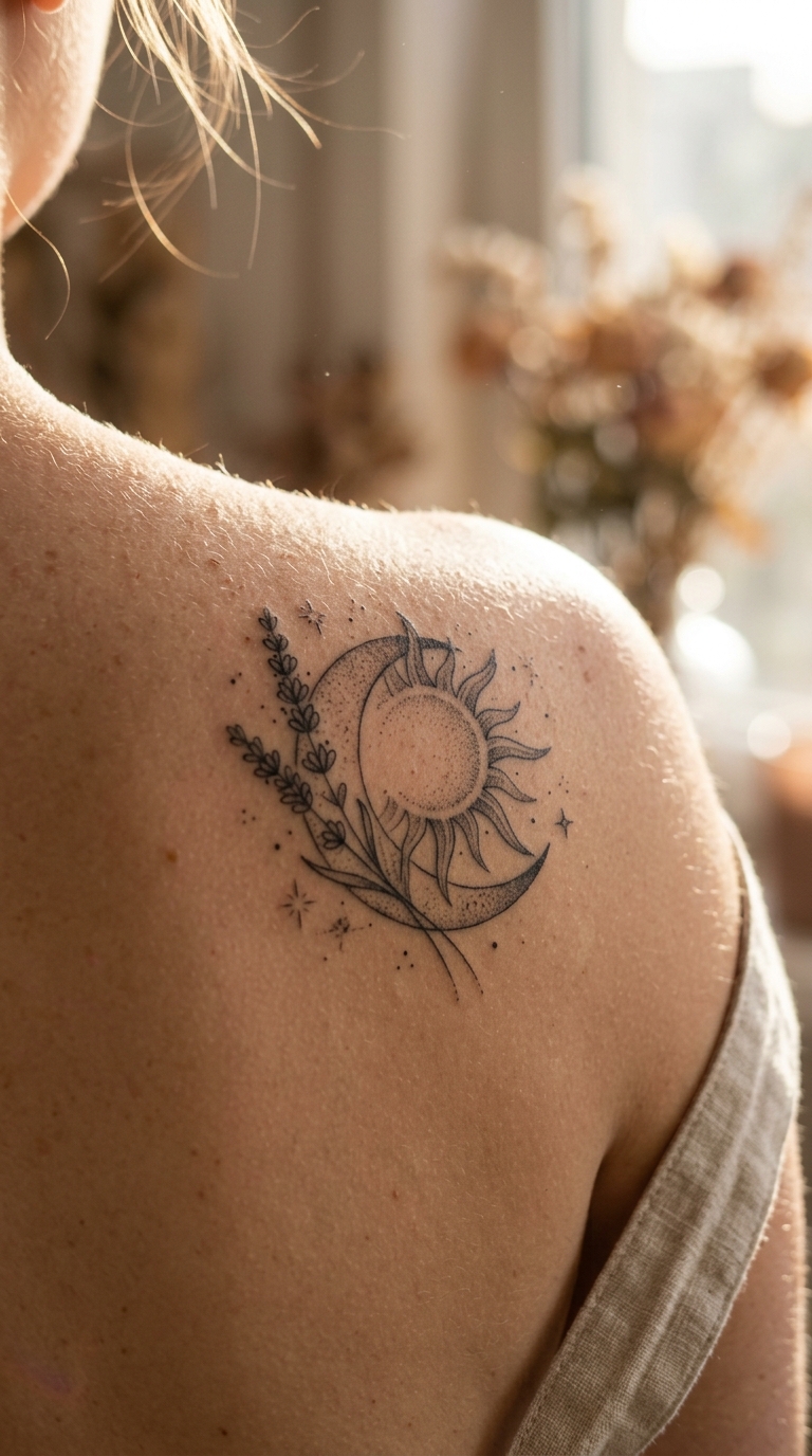 Sun and Moon Tattoos Meanings, Styles, Placements and Design Ideas